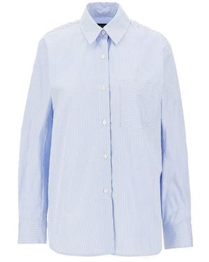Emporio Armani Striped Poplin Shirt - Blue