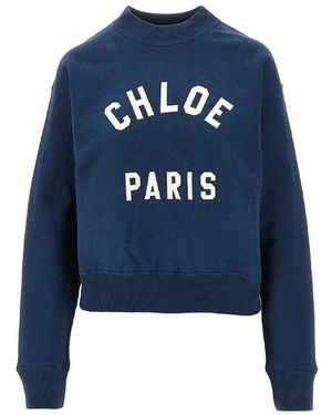 Chloé Felpa Con Patch Logo - Blu