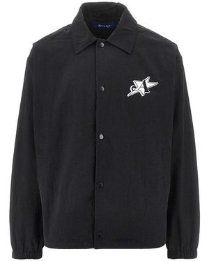 AWAKE NY 'L. E.S. Community' Twill Coach Jacket - Black