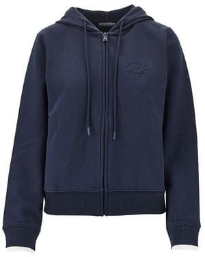 EA BODYWEAR Logo Embroidery Full-Zip Hoodie - Blue