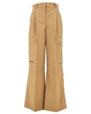 Moncler Pantalone Cargo A Gamba Ampia - Neutro