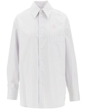 The Seafarer 'Kim' Striped Poplin Shirt - White