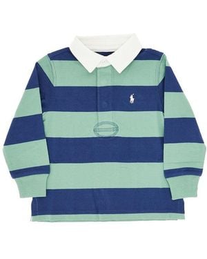 Ralph Lauren Striped Cotton Jersey Polo Shirt Kids - Blue