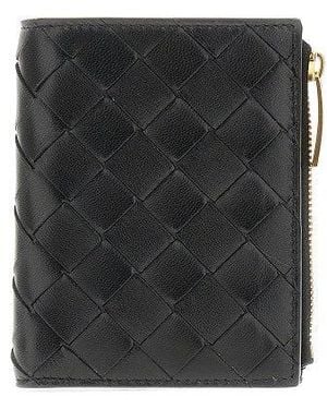 Bottega Veneta Intrecciato Nappa Leather Bi-Fold Wallet - Black