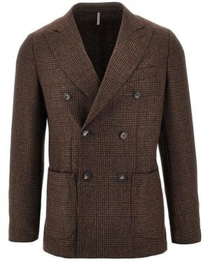 Santaniello Prince Of Wales Tailored Jacket - Brown