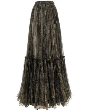 Saint Laurent Paisley Silk Maxi Skirt - Green