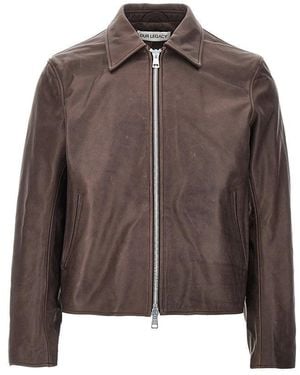 Our Legacy Waxed Leather Jacket - Brown