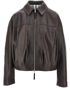 S.W.O.R.D Nappa Leather Balloon Fit Jacket - Grey
