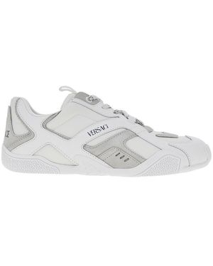 Versace Nylon And Leather 'Galaxia' Trainers - Grey