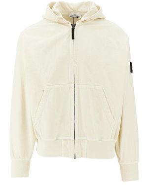 Stone Island Felpa Full-Zip - Bianco