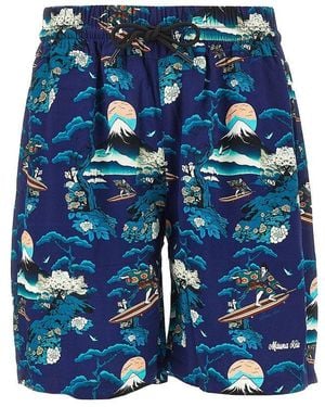 Mauna Kea Printed Viscose Shorts - Blue