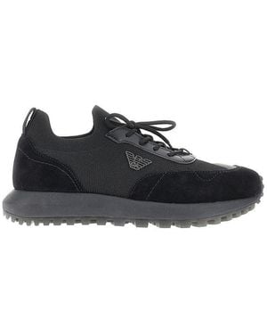Emporio Armani Technical Knit Trainers - Black