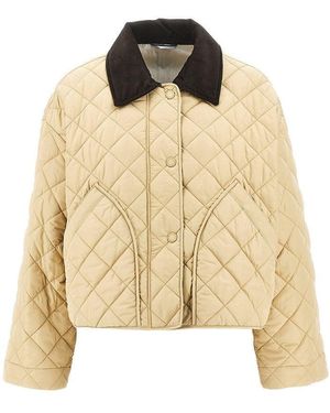 Weekend by Maxmara Quilted Anti-Drop Fabric Reversible Jacket - Natural