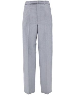 Lemaire Wool-Blend Trousers With Belt - Grey
