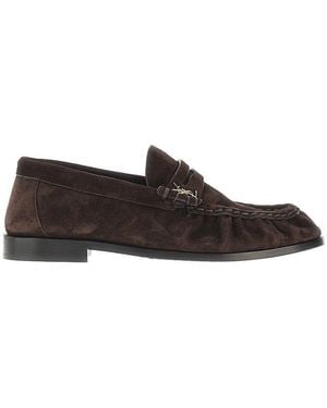 Saint Laurent 'Le Loafer' Suede Leather Loafers - Brown
