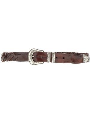 GIANNIFRANCO BELTS Braided Leather Belt - Brown