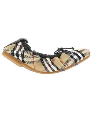 Burberry Fawn Check​ Ballerina Flats - Metallic