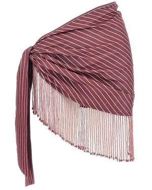 ANDAMANE 'Dolly' Fringed Mini Skirt - Pink