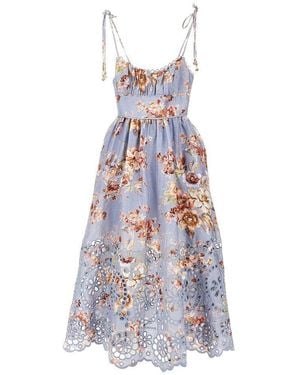 Zimmermann 'Awaken' Linen Midi Dress - Blue