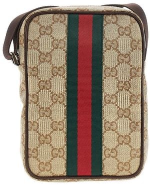 Gucci Gg Supreme Crossbody Mini Bag - Metallic