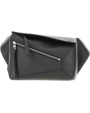 Loewe Grained Leather Small 'Puzzle' Belt Bag - Black