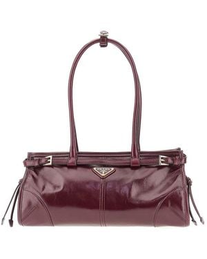 Prada Shiny Leather Medium Bag - Purple