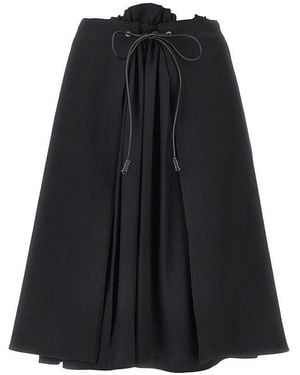 Moncler Wool Gabardine Midi Skirt - Black