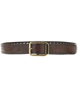 GIANNIFRANCO BELTS Openworked Leather Belt - Brown