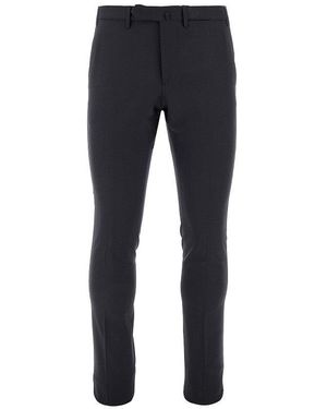 Santaniello Stretch Wool Tailored Trousers - Blue