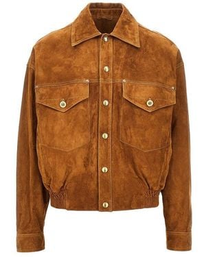 Versace Suede Leather Jacket - Brown