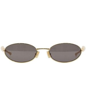 Bottega Veneta 'Sardine' Oval Sunglasses - Grey