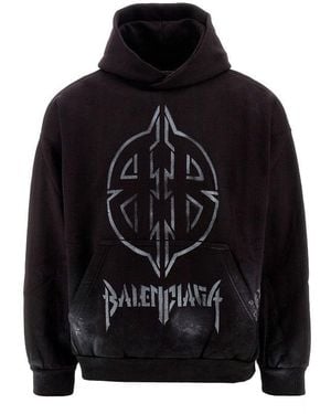 Balenciaga 'Metal Bb Stencil' Medium Fit Hoodie - Black