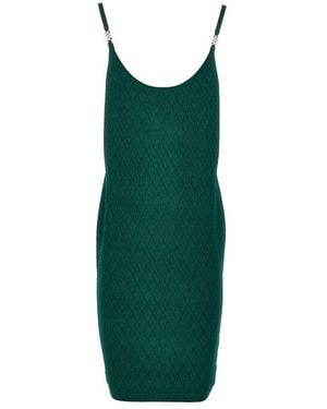Versace Jacquard Knit Knee-Length Dress - Green