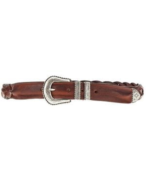 GIANNIFRANCO BELTS Braided Leather Belt - Brown