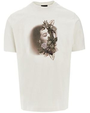 Emporio Armani Asv Embroidery And Print T-Shirt - White