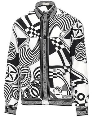 Versace Printed Silk Twill Shirt - Black