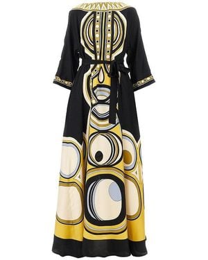 La DoubleJ Printed Silk 'Muumuu' Long Dress - Multicolor