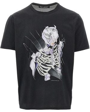 Our Legacy 'Cybernetic Angel' Print Boxy T-Shirt - Black