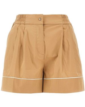 Moncler Cotton-Blend High-Rise Shorts - Natural