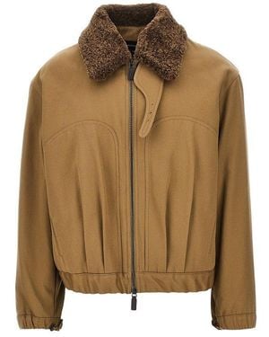 Emporio Armani Padded Cotton Canvas Blouson - Brown