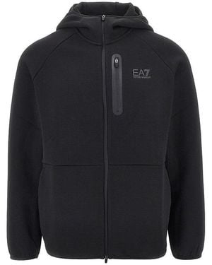 EA7 Natural Ventus7 Full-Zip Hoodie - Black