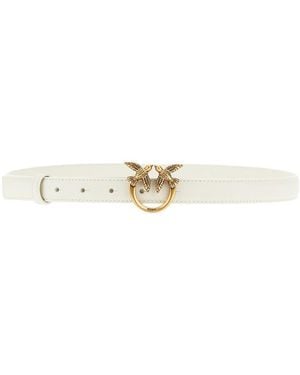 Pinko Love Birds Leather Belt - Metallic