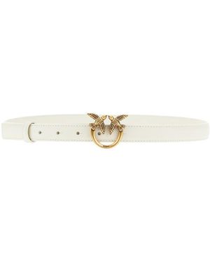 Pinko Love Birds Leather Belt - Metallic