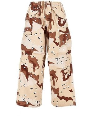 Obey Baggy Fit Camouflage Cotton Cargo Trousers - Natural