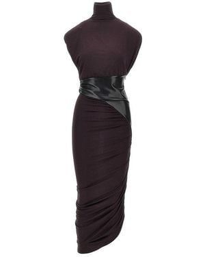 ANDAMANE Stretch Viscose Long Dress - Purple