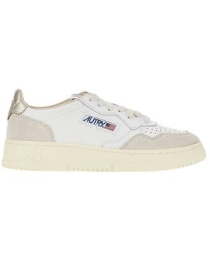Autry Leather And Suede Medalist Low Sneakers - White