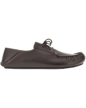 Loewe 'Rambla' Leather Boat Shoes - Brown