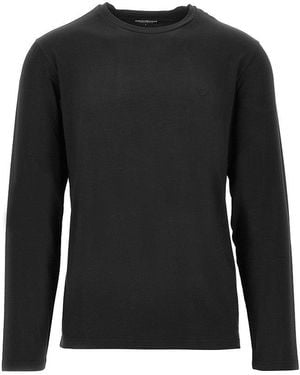 EA BODYWEAR Stretch Jersey T-Shirt With Eagle Embroidery - Black