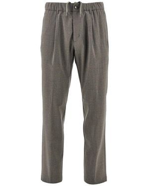 Herno Stretch Liht Wool Pants With Drawstring - Gray