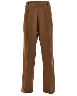 C.9.3 Viscose-Blend Trousers With Darts - Brown